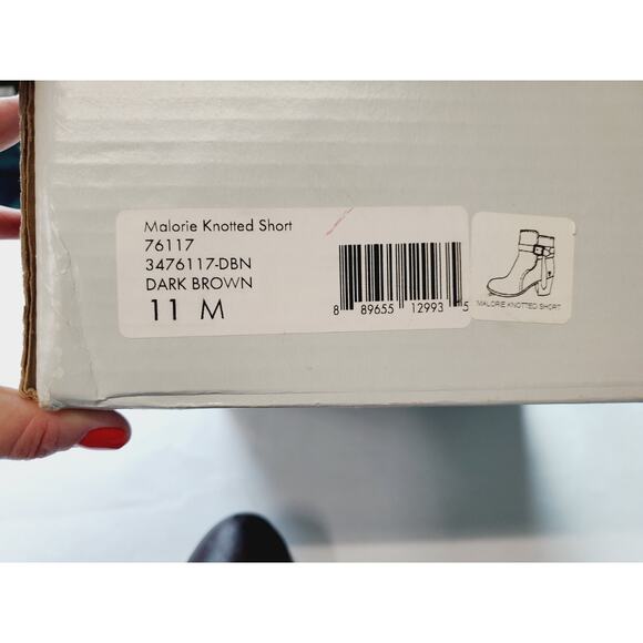 Frye Womens 11 Brown Ankle Boots Malorie Leather Bootie Stacked Heel Buckle - Picture 10 of 11